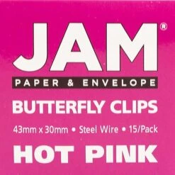 JAM Paper® Colorful Butterfly Paper Clips, Pink Paperclips, 15/Pack (332BYFU) -Office Supply Shop m002870141 sc7