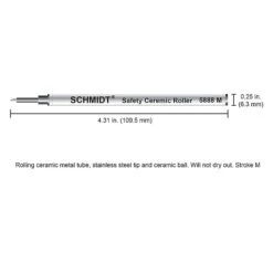 Schmidt 888 Safety Ceramic Rollerball Metal Tube Refill, Fits Universal Pens, Medium, Blue, 2 Pack (SC58105) -Office Supply Shop m003909873 sc7