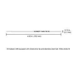 Schmidt 700 A3 Ballpoint Refill, Medium, Black, 2 Pack (SC58152) -Office Supply Shop m003910025 sc7