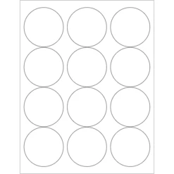 Tape Logic® Circle Laser Labels, 2 1/2", Glossy White, 1200/Case (LL303)