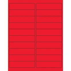 Tape Logic® Rectangle Laser Labels, 4" X 1", Fluorescent Red, 2000/Case (LL177RD)