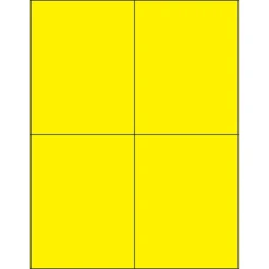 Tape Logic® Rectangle Laser Labels, 4 1/4" X 5 1/2", Fluorescent Yellow, 400/Case (LL183YE)