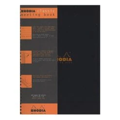 Rhodia Meeting Books 8 1/4 In. X 11 3/4 In. Black 80 Sheets (193409)