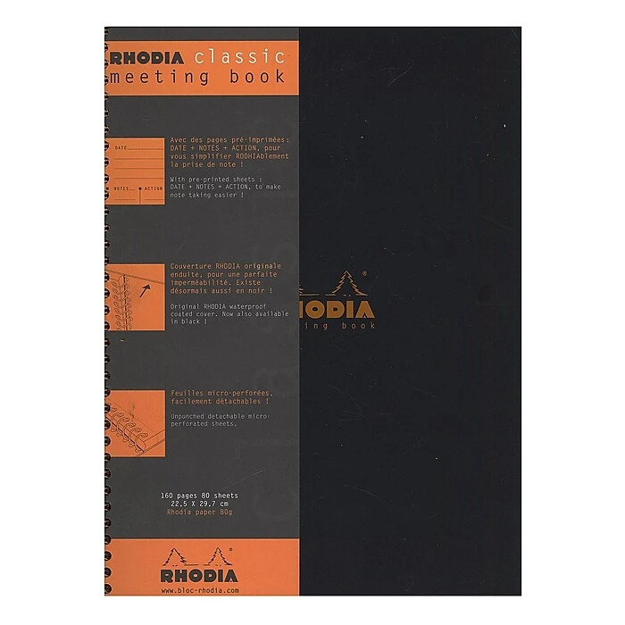 Rhodia Meeting Books 8 1/4 In. X 11 3/4 In. Black 80 Sheets (193409) Rhodia Meeting Books 8 1/4 In. X 11 3/4 In. Black 80 Sheets (193409) -Office Supply Shop m004540138 sc7