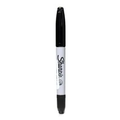 Sharpie Twin Tip Permanent Markers, Twin Tip, Black, 12/Pack (12427-PK12)