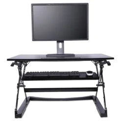 Alera® Sit-Stand Lifting Workstation, Medium, Black