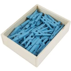 JAM Paper® Wood Clip Clothespins, Medium 1 1/8 Inch, Blue Clothes Pins, 50/Pack (230726776) -Office Supply Shop m005745148 sc7