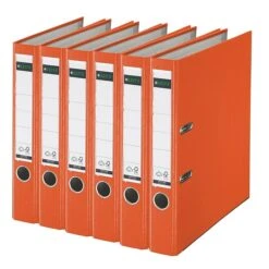 Leitz 2-Ring 2-Inch Premium A4 Sized European Binders 6-Pack, Orange (1015PACK-OR)