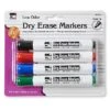 Charles Leonard Barrel Style Normal Dry Erase Markers, Chisel Tip, Assorted, 4/Pack (CHL47814)