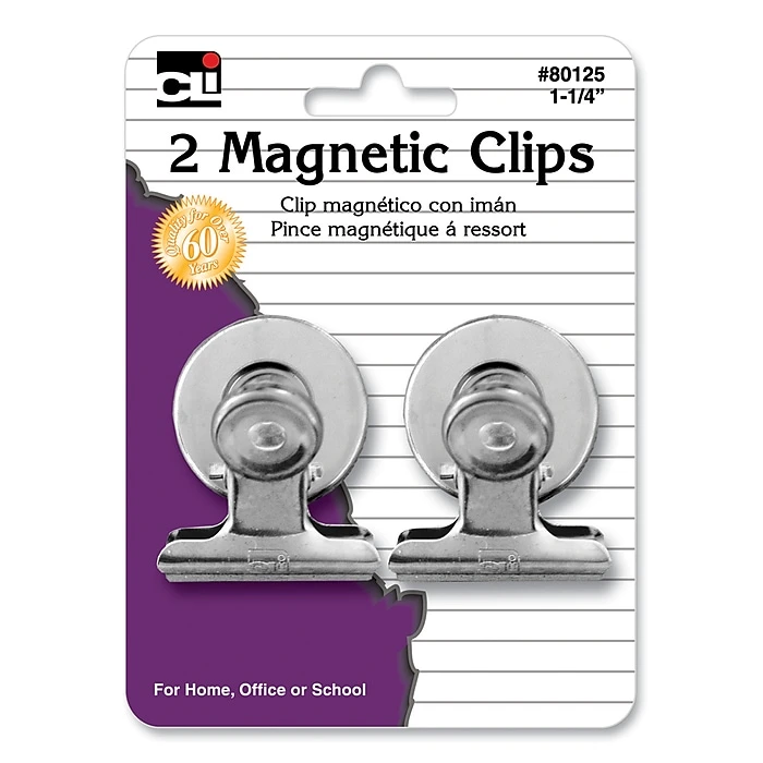 Charles Leonard Magnetic Spring Clips, 1-1/4", 12 packs of 2 (CHL80125) Charles Leonard Magnetic Spring Clips, 1-1/4", 12 Packs Of 2 (CHL80125) -Office Supply Shop m007112936 sc7
