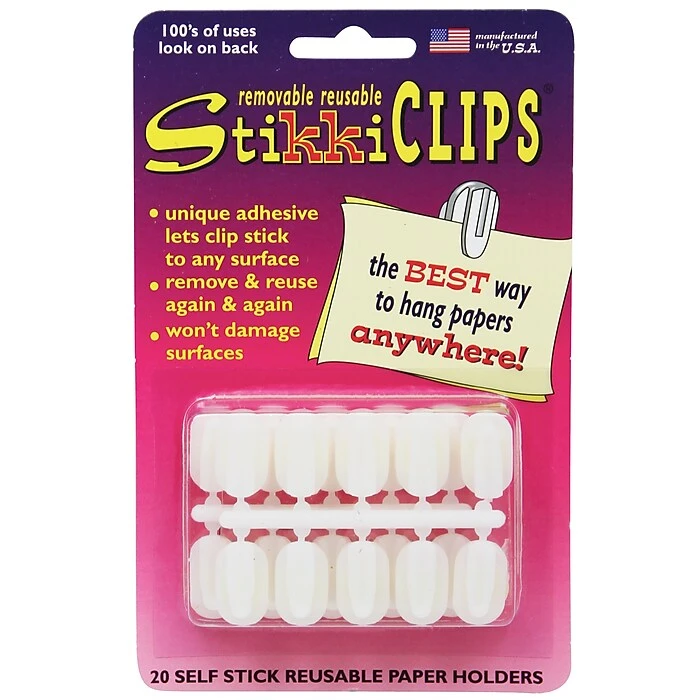 StikkiCLIPS, White, 20/PK, 6 PK/BD (STK01320-6) StikkiCLIPS, White, 20/PK, 6 PK/BD (STK01320-6) -Office Supply Shop m007120283 sc7