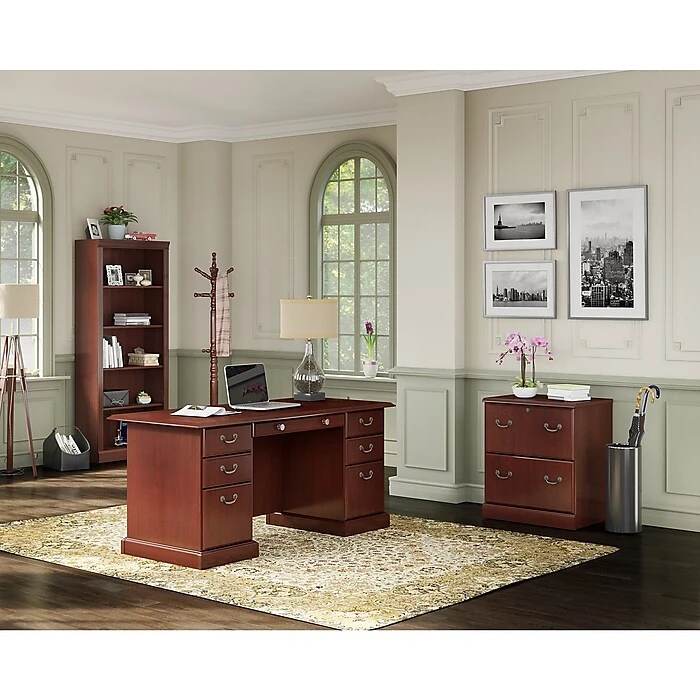 kathy ireland® Home by Bush Furniture Bennington 2 Drawer Lateral File Cabinet, Harvest Cherry (WC65554-03) Kathy Ireland® Home By Bush Furniture Bennington 2 Drawer Lateral File Cabinet, Harvest Cherry (WC65554-03) -Office Supply Shop m007128773 sc7