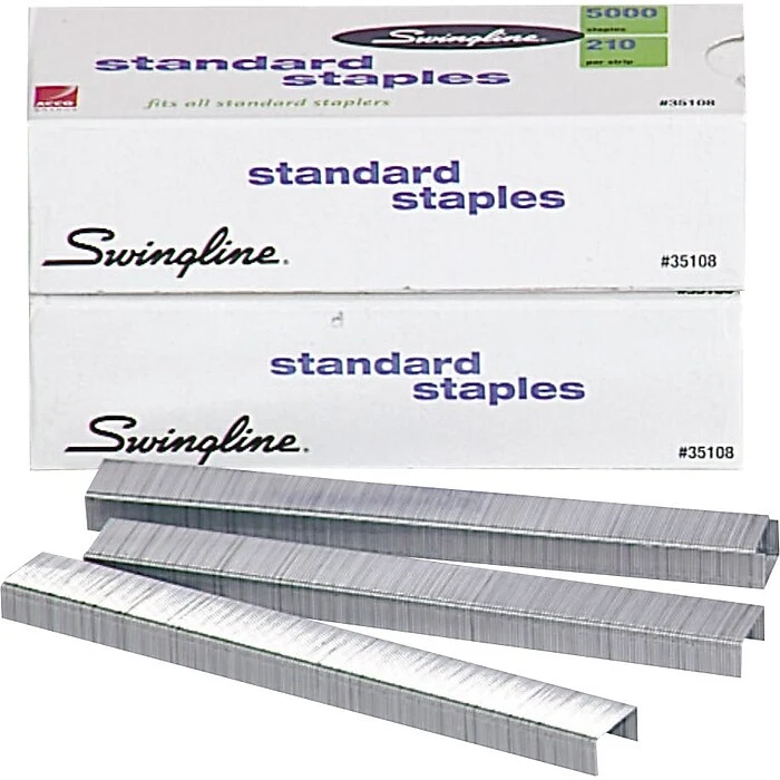 Swingline® Standard Staples, 1/4" Length, 210 Per Strip, 5,000/Per Box, 5/Box (35101S) Swingline® Standard Staples, 1/4" Length, 210 Per Strip, 5,000/Per Box, 5/Box (35101S) -Office Supply Shop s0036518 sc7