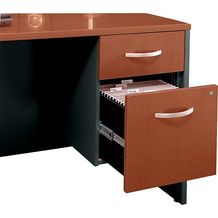 Bush Business Furniture Westfield 2 Drawer 3/4 Pedestal, Auburn Maple, (WC48590SU) Bush Business Furniture Westfield 2 Drawer 3/4 Pedestal, Auburn Maple, (WC48590SU) -Office Supply Shop s0085718 sc7