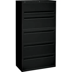 HON Brigade® 700 Series Lateral File, 5-Drawer, 67Hx36Wx19-1/4"D, Black