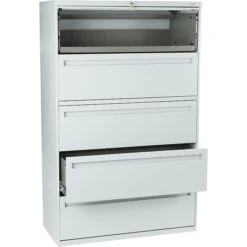 HON® Brigade 700 Series Lateral File, 5-Drawer, 64Hx42Wx19-1/4"D, Light Grey -Office Supply Shop s0143974 sc7