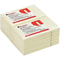 Universal Economical Self-Stick Notes, Yellow, 3" X 5", 100 Sheets/Pad