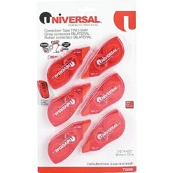 Universal Correction Tape, White, 6/Pack (UNV75606)
