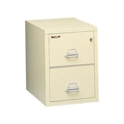 FireKing 1-Hour 2-Drawer 25" Letter Fire Resistant Vertical Cabinet, Putty