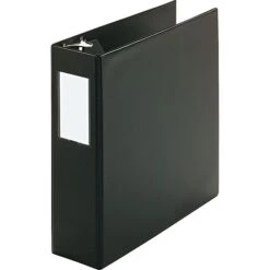 Universal Standard 4" 3-Ring Non-View Binder, Black Suede (UNV20706)