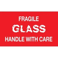Fragile Glass Handle With Care Label, 3"L X 5"W, 500/Roll (#DL1150C)