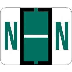 Smead BCCR Labels File Folder Label, N, Dark Green, 500 Labels/Pack (67084)
