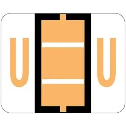 Smead BCCR Labels File Folder Label, U, Light Orange, 500 Labels/Pack (67091)