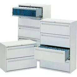 HON® Brigade 700 Series Lateral File, 5-Drawer, 64Hx42Wx19-1/4"D, Light Grey -Office Supply Shop s0293210 sc7