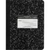 Roaring Spring® Composition Book,  9.75" X 7.5", Wide Ruled, 50 Sheets, Black Marble (77220)