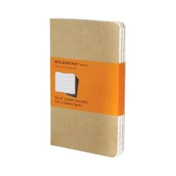 Moleskine Cahier Journal, Set Of 3, Extra Large, Ruled, Kraft Brown, Soft Cover, 7-1/2" X 10"