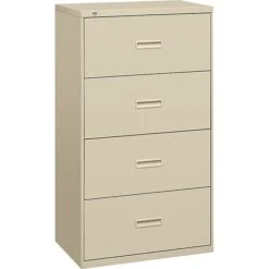 HON 4 Drawers Lateral File Cabinet, Letter/Legal, Putty, 36"W (BSX484LL)