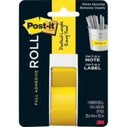 Post-it® Full Adhesive Roll, 1" X 400", Yellow (2650Y)