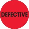 Tape Logic 2" Circle "Defective" Inventory Label, Fluorescent Red, 500/Roll