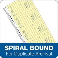 TOPS® Phone Message Book, Ruled, 2-Part, White/Canary, 11" X 5 1/2", 1/Ea (4008) -Office Supply Shop s0747931 sc7