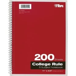Oxford 5-Subject Notebook, 8 1/2" X 11", College Ruled, 200 Sheets, Assorted Colors (65581) -Office Supply Shop s0756017 sc7