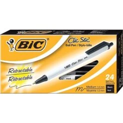BIC Clic Stic Retractable Ballpoint Pen, Medium Point, 1.0mm, Black Ink, 24/Pack (CSM241-BLK) 5 BIC Clic Stic Retractable Ballpoint Pen, Medium Point, 1.0mm, Black Ink, 24/Pack (CSM241-BLK) -Office Supply Shop s0768456 sc7