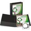 Samsill Earth’s Choice™ Biobased 3 Ring View Binder, 1 Inch Round Ring, Customizable Clear View Cover, Black (SAM18930)