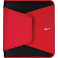 Five Star 1-1/2" Tech Zipper Binder, Red (72206)