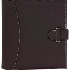 It's Academic Executive Faux Leather 1" D-Ring Binder/Organizer, Brown (92876) -Office Supply Shop s0779366 sc7 1