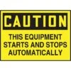 Accuform Signs® 3 1/2" X 5" Adhesive Vinyl Safety Label "CAUTION THIS E..", Black On Yellow, 5/Pack