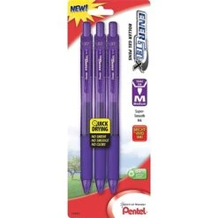 Pentel® EnerGel-X® Retractable Roller Gel Pen, Medium Point, Violet Ink, 3/Pk (BL107BP3V)