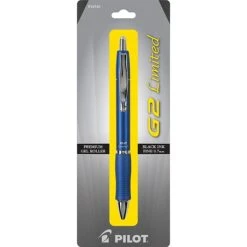 Pilot G2 Limited Retractable Gel Pen, Fine Point, Black Ink, Blue Barrel (31540)