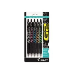 Pilot G2 Fashion Collection Retractable Gel Pens, Fine Point, Black Ink, 5/Pack (31373) -Office Supply Shop s0814518 sc7
