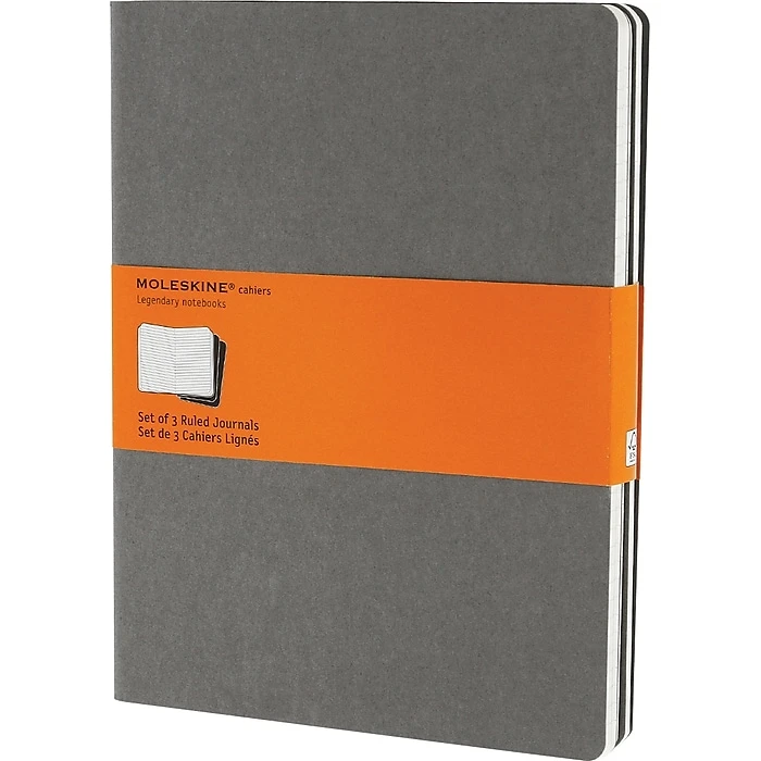 Moleskine Cahier Journal, 7-1/2" x 10", Ruled, Pebble Grey (629605) Moleskine Cahier Journal, 7-1/2" X 10", Ruled, Pebble Grey (629605) -Office Supply Shop s0817418 sc7