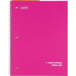 Staples Poly Cover Wirebound Notebook, 8" X 10-1/2", College Ruled, Assorted, 48/Pack -Office Supply Shop s0821608 sc7