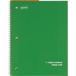 Staples Poly Cover Wirebound Notebook, 8" X 10-1/2", College Ruled, Assorted, 48/Pack -Office Supply Shop s0821610 sc7