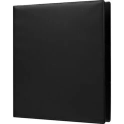 Staples® Heavy-Duty 1" Ring 3-Ring Binder With Label Holder And D-Rings, Black (56255-CC/26293)