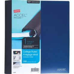 Staples Accel Spine Guard 1-Subject Notebook, 8.5" X 11", College Ruled, 100 Sheets, Assorted Colors (20033) 7 Staples Accel Spine Guard 1-Subject Notebook, 8.5" X 11", College Ruled, 100 Sheets, Assorted Colors (20033) -Office Supply Shop s0849331 sc7