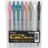 Pilot G2 Gel Pens, Fine Point, Assorted Metallic Ink, 8/Pack (PIL34405)