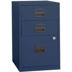 Bisley 3 Drawer Vertical File, Blue,Letter, 17''W (FILE3-NV)